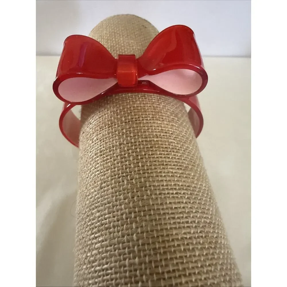 Vintage Red Bow Bangle Bracelet Red RARE